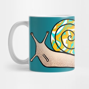 Psychedelic Snail Yellow and Blue Shell Mug